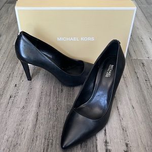 Michael Kors Womens Dorothy Flex Black Leather Dress Pumps Heels - 7